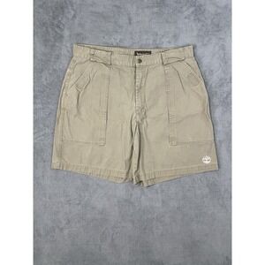 Timberland Shorts Mens 36* Gray Khaki Bermuda Outdoor Canvas Distressed